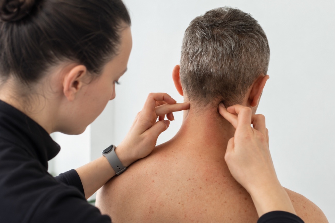 Sesión de fisioterapia para dolor cervical a domicilio en Madrid